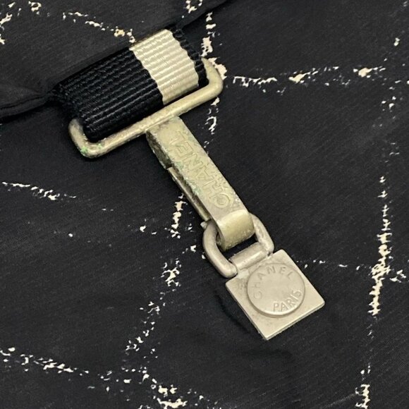 CHANEL Old Travel Line Black White Nylon Backpack bran-437-090325 main image 9